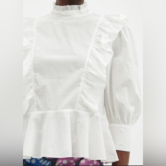 Rhode Sylvie ruffle poplin cotton blouse in lavender lilac NWOT - Picture 5 of 6